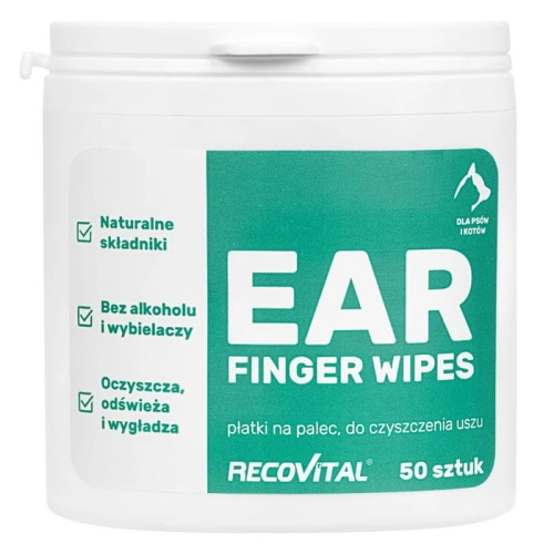 Recovet Ear Finger Wipes Płatki do uszu 50 szt.