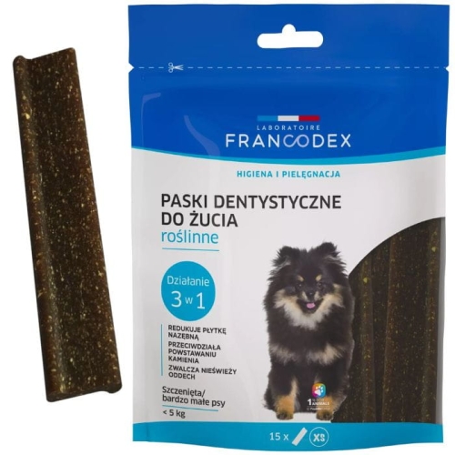 Francodex Paski do gryzienia XS na brzydki zapach z pyska 114 g/ 15 szt.