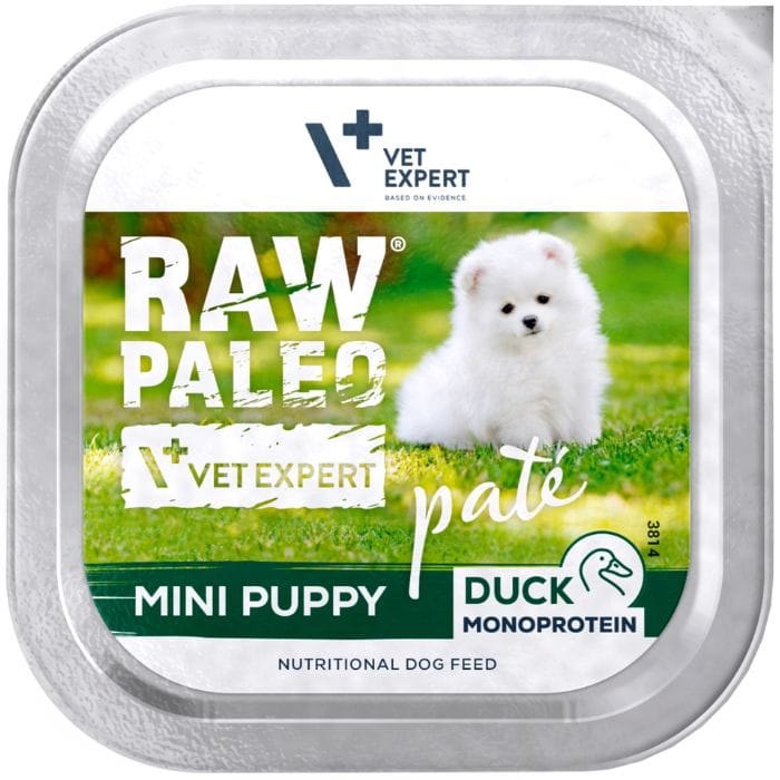 Vet Expert Raw Paleo Mini Puppy kaczka monobiałkowa mokra karma dla szczeniąt 150g