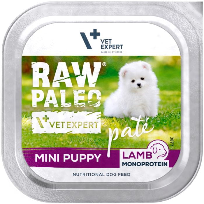 Vet Expert Raw Paleo Mini Puppy monobiałkowa mokra karma dla szczeniąt jagnięcina 150g
