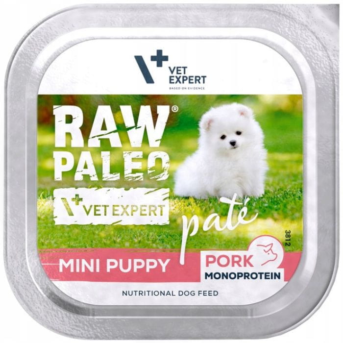 Vet Expert Raw Paleo Mini Puppy monobiałkowa karma dla szczeniąt wieprzowina 150g