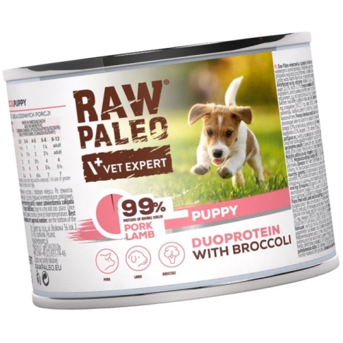 Raw Paleo Puppy Duo 200g Mokra Karma Dla Szczeniąt Wieprzowina Jagnięcina
