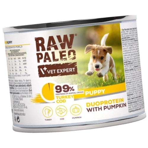 Raw Paleo Puppy Duoprotein 200g Mokra Karma Dla Szczeniąt Indyk Dorsz
