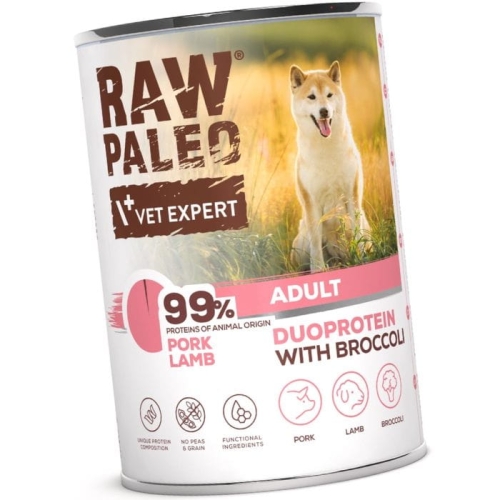 Raw Paleo Adult Duoprotein 400g Mokra Karma Dla Psa Wieprzowina Jagnięcina