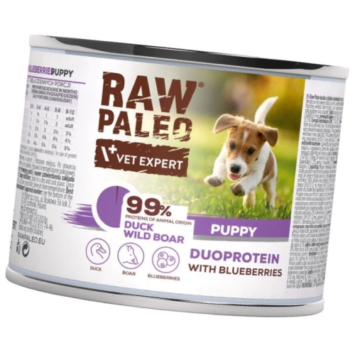 Raw Paleo Puppy Duoprotein 200g Mokra Karma Dla Szczeniąt Kaczka Dzik