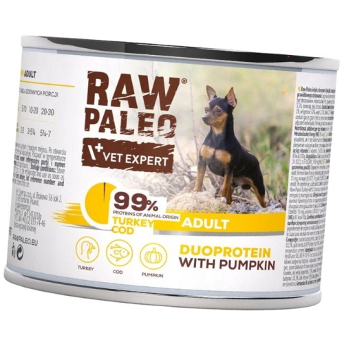 Raw Paleo Turkey&Cod Adult dla psów indyk z dorszem puszka 200g