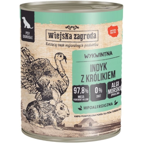 Wiejska Zagroda 800g Indyk z królikiem