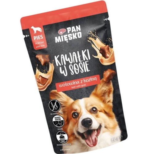 Pan Mięsko mokra, pies Wołowina/Koza 150g