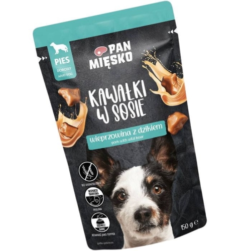 Pan Mięsko mokra, pies Wieprzowina/Dzik 150g