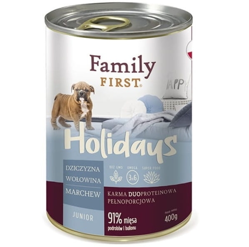 Family First Dziczyzna wołowina Marchew duoprotein junior 400g