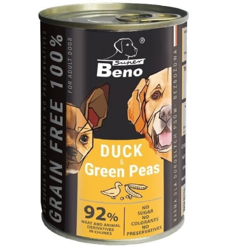 BENO PIES kąski z kaczką i zielonym groszkiem 415g