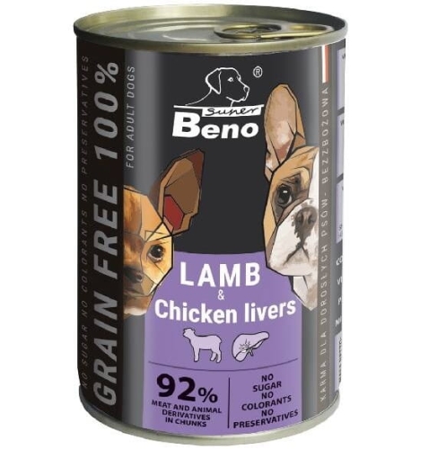 BENO PIES kąski z jagnięciną, wątróbką w sosie 415