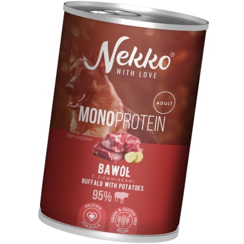 NEKKO - p/pies MONO Bawół/Ziemniak 400g Adult