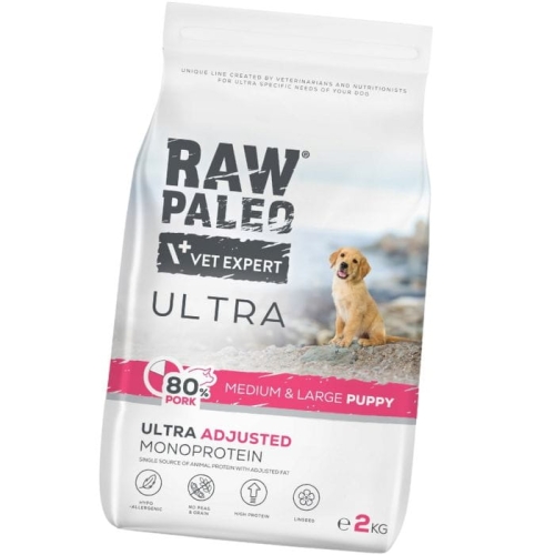 RAW PALEO Ultra Pork Puppy Medium&Large 2kg Wieprzowina dla szczeniąt