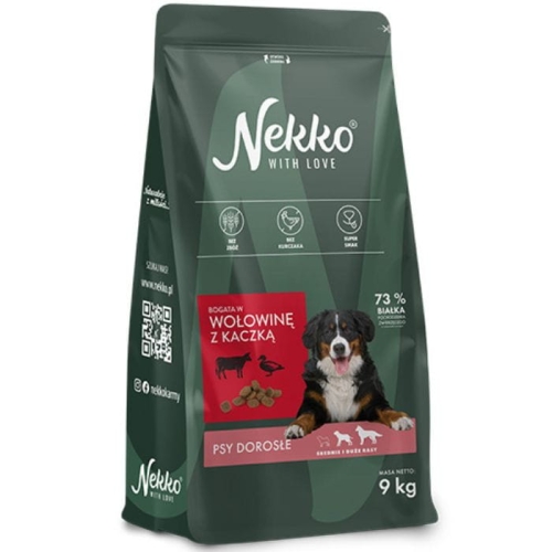 NEKKO sucha śred/duże rasy Wołowina/Kaczka 9kg