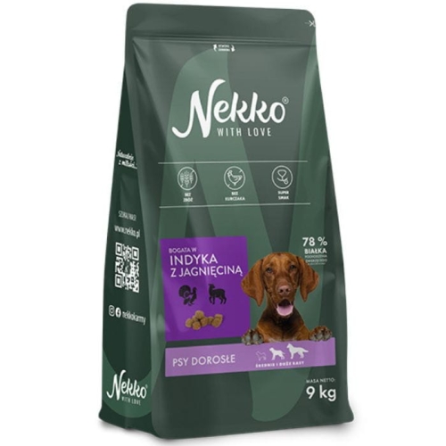 NEKKO sucha GF śred/duże rasy Indyk/Jagn. 9kg