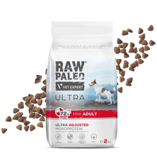 RAW PALEO ULTRA BEEF ADULT MINI 2kg Sucha karma wołowina dla psów dorosłych