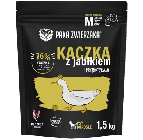 Paka Zwierzaka Kaczka z jabłkiem 1,5kg Karma sucha dla psa