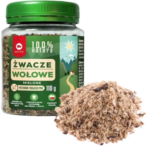 Żwacz mielony słoik Maced 100% Natura Naturalny przysmak dla psów 110g
