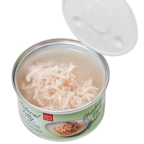 Natural Kitty Kurczak z kaczką w bulionie 80g Mokra karma dla kotów