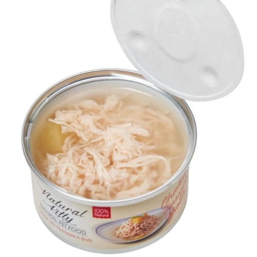 Natural Kitty Kurczak z ananasem w bulionie 80g Mokra karma dla kotów