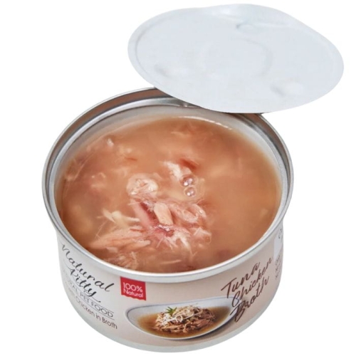Natural Kitty Tuńczyk z kurczakiem w bulionie 80g Mokra karma dla kotów