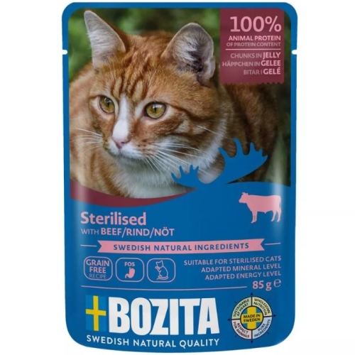 Bozita Sterilised Kawałki w galaretce z wołowiną 85g