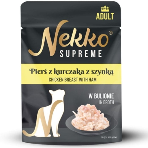 Nekko Supreme Adult Mokra karma dla kota Pierś kurczaka szynka bulion 70g
