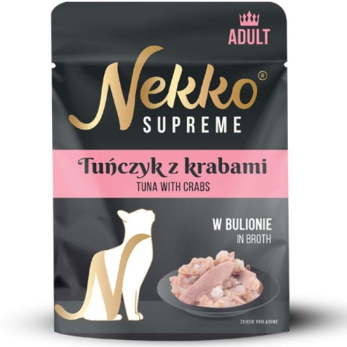 Nekko Supreme Adult Mokra karma dla kota Tuńczyk kraby w bulionie 70g
