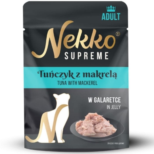 Nekko Supreme Adult Mokra karma dla kota Tuńczyk z makrelą w galaretce 70g