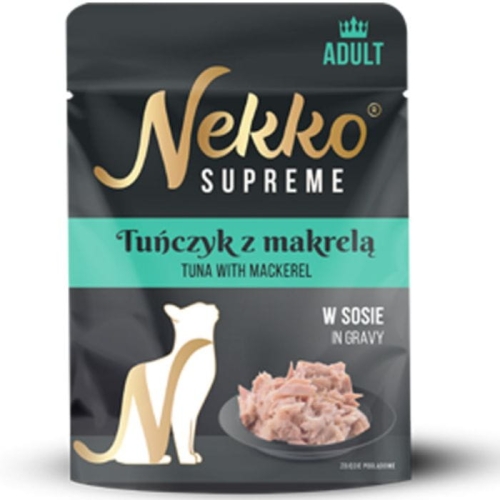 Nekko Supreme Adult Mokra karma dla kota Tuńczyk z makrelą w sosie 70g