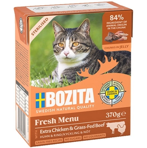 Bozita Cat Sterilised z Extra Kurczakiem i Wołowiną Kawałki w galaretce 370g