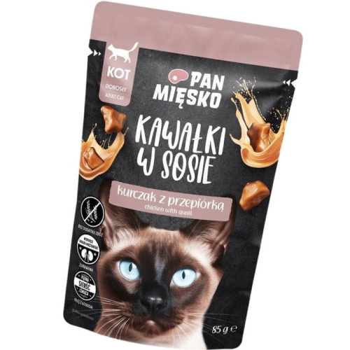 Pan Mięsko mokra, kot Kurczak/Przepiór w sosie 85g