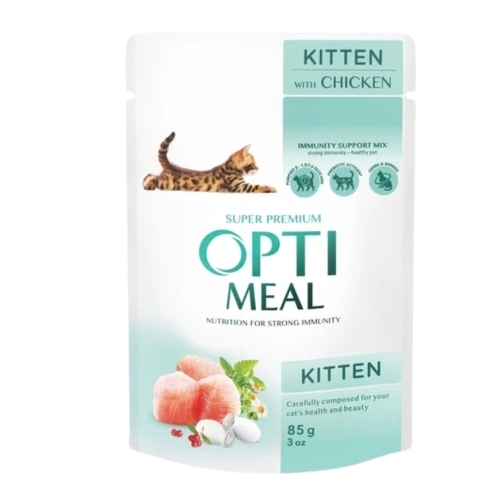 Opti Meal saszetka kurczak dla kociąt 85g 