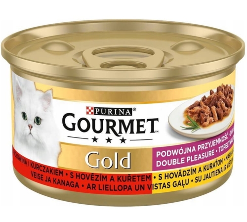 GOURMET GOLD Duo wołowina i kurczak 85g