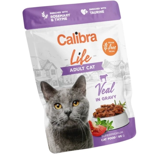 Calibra Cat Life Kot Cielęcina w sosie Saszetka Mokra karma dla kota 85g