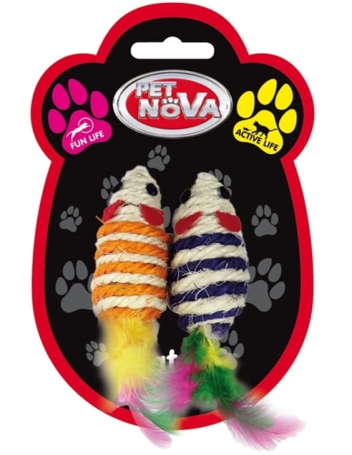Pet Nova Zabawka dla kota myszki zestaw 2szt 7x3cm