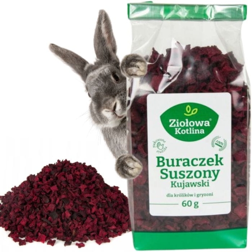Ziołowa Kotlina Buraczek suszony kostka 60g Przysmak Smakołyk dla gryzoni