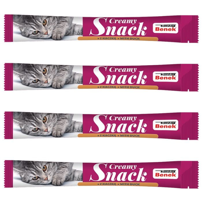Super Benek Creamy Snack kaczka kremowy przysmak dla kota 4x15g