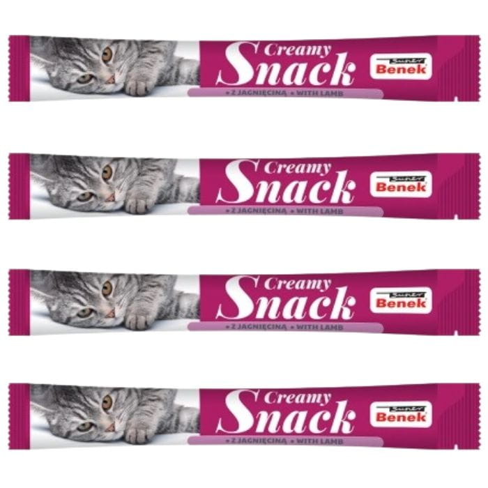 Super Benek Creamy Snack Płynna przekąska dla kotów z Jagnięciną 4 x 15g