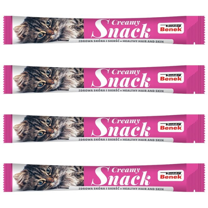 Super Benek Creamy Snack indyk biotyna kremowy przysmak dla kota 4x15g