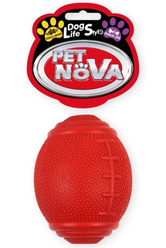 Pet Nova Piłka rugby na przysmaki 8cm, czerwona
