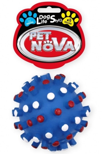Pet Nova Piłka jeż z wypustkami 8,5cm, niebieska