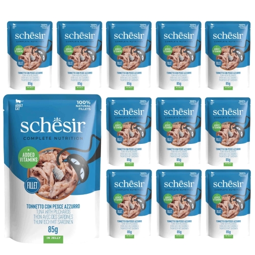 Schesir saszetka tuńczyk/sardynka w galarecie 12x85g