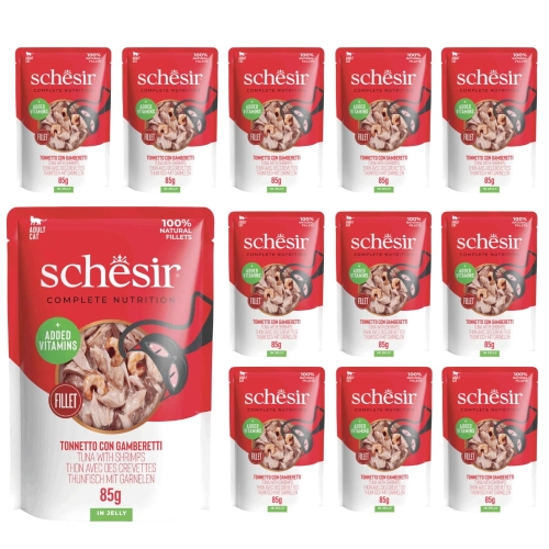 Schesir saszetka tuńczyk/krewetka w galarecie 12x85g