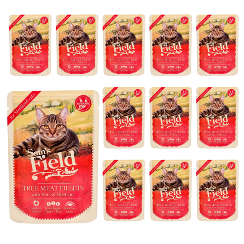 Sam's Field sasz.kot Sterilized Wołowina Burak 12x85g