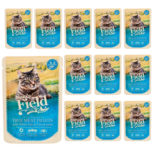 Sam's Field sasz.kot Biała ryba z groszkiem 12x85g