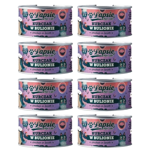 Łapsie mokra karma dla kota kurczak w bulionie 8x80g