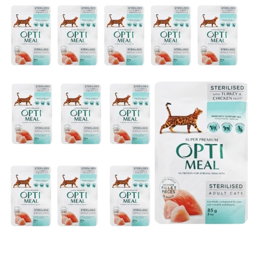 Opti Meal Sterilised - Indyk/Kurczak 12x85g