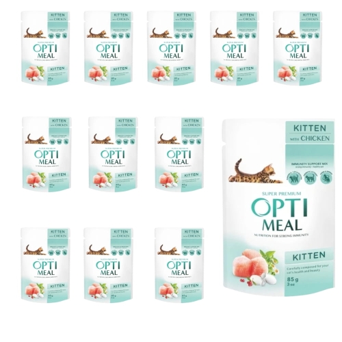 Opti Meal saszetka kurczak dla kociąt 12x85g 